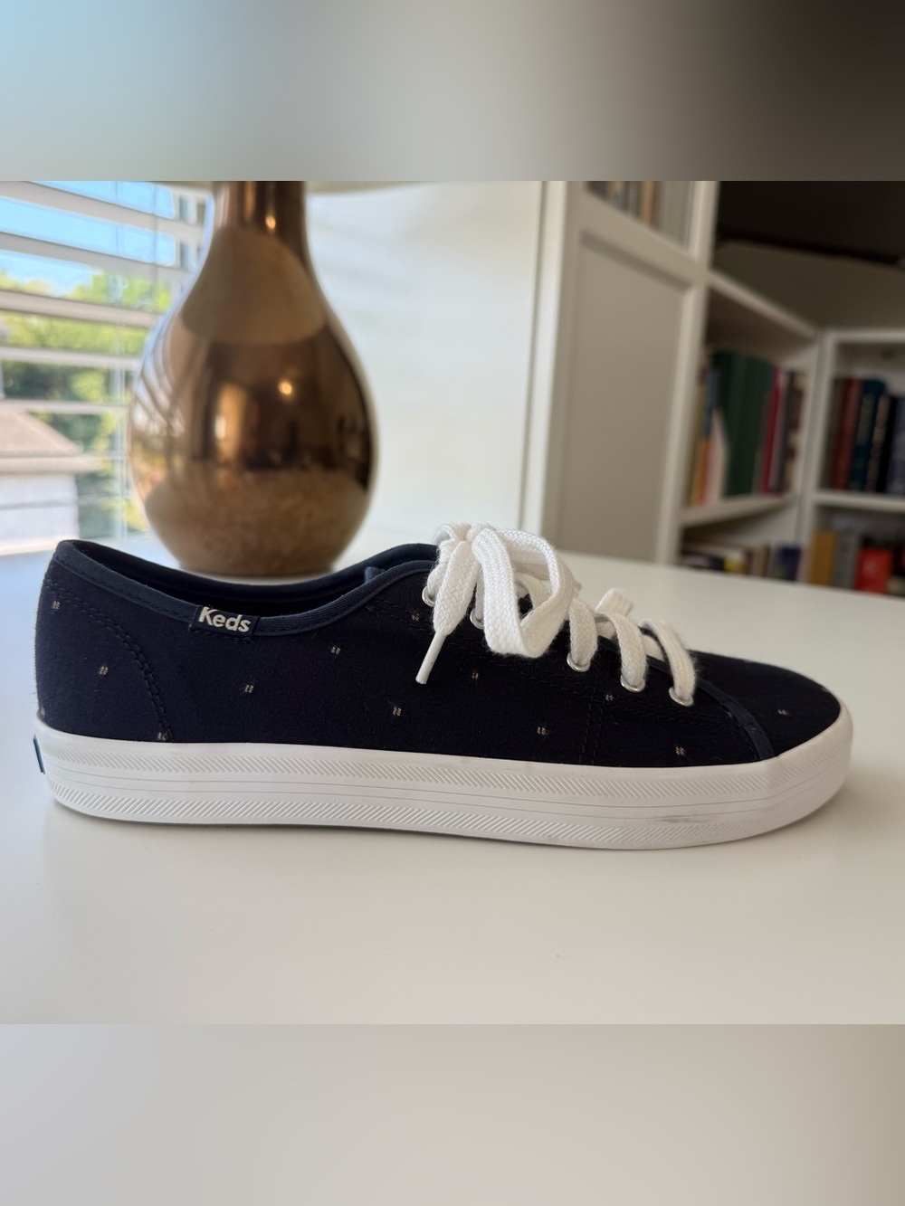 Keds Navy Canvas Sneakers with White Laces